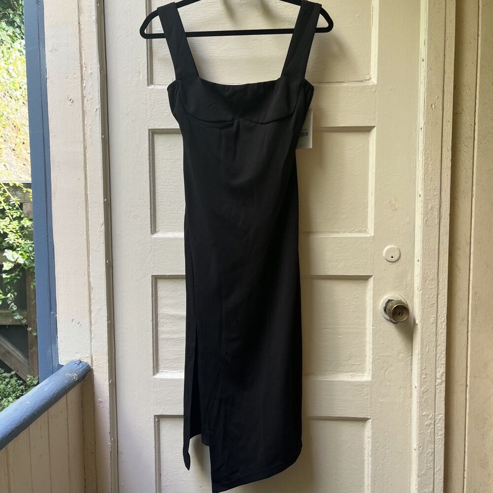 Hello Molly Black Dress Sz 6 Sleeveless Leave The Light On Party Club Rave Slit